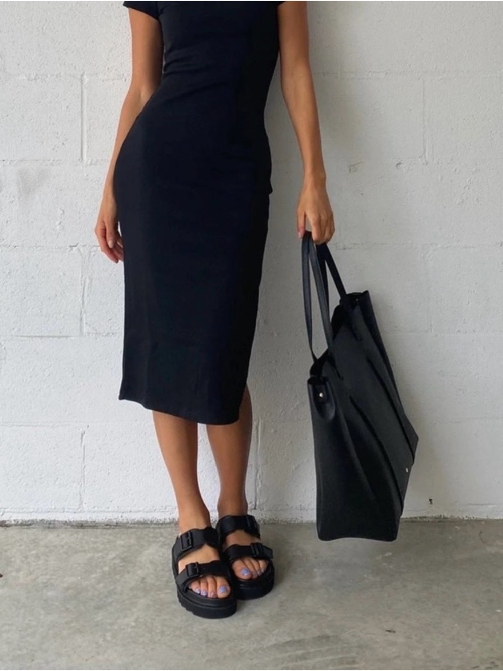 Princess Polly Black Platform Sandals Size Size